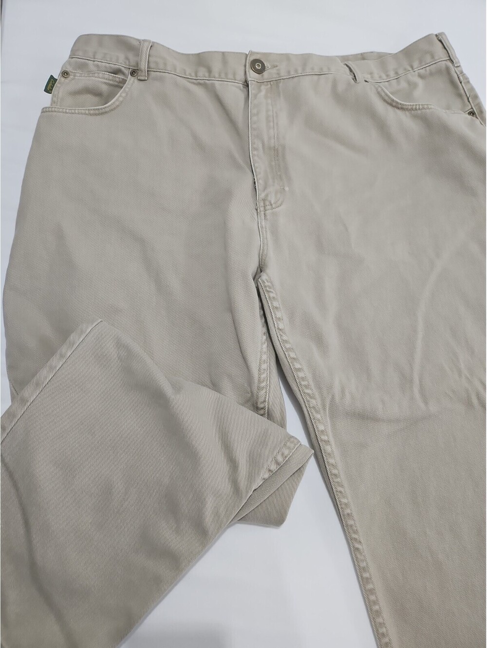 Cabellas Mens Cotton Jeans Tan 44x30 Tag, 40x28 Actual. Straight Leg. 0185